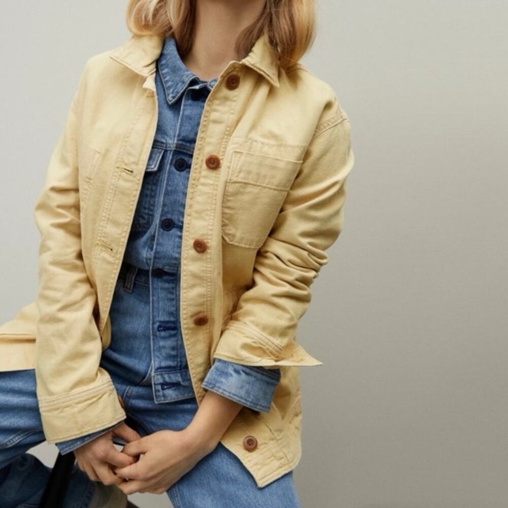Everlane Cinchable Chore Jacket Utility Cottagecore Yellow Size